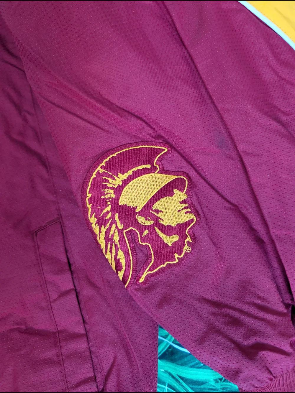 VTG USC Trojans Jacket XXL Majestic NCAA College Red Gold Full Zip Embroidered